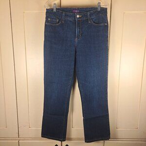 NYDJ Women's Straight Leg Dark Wash Denim Jeans Sz 12